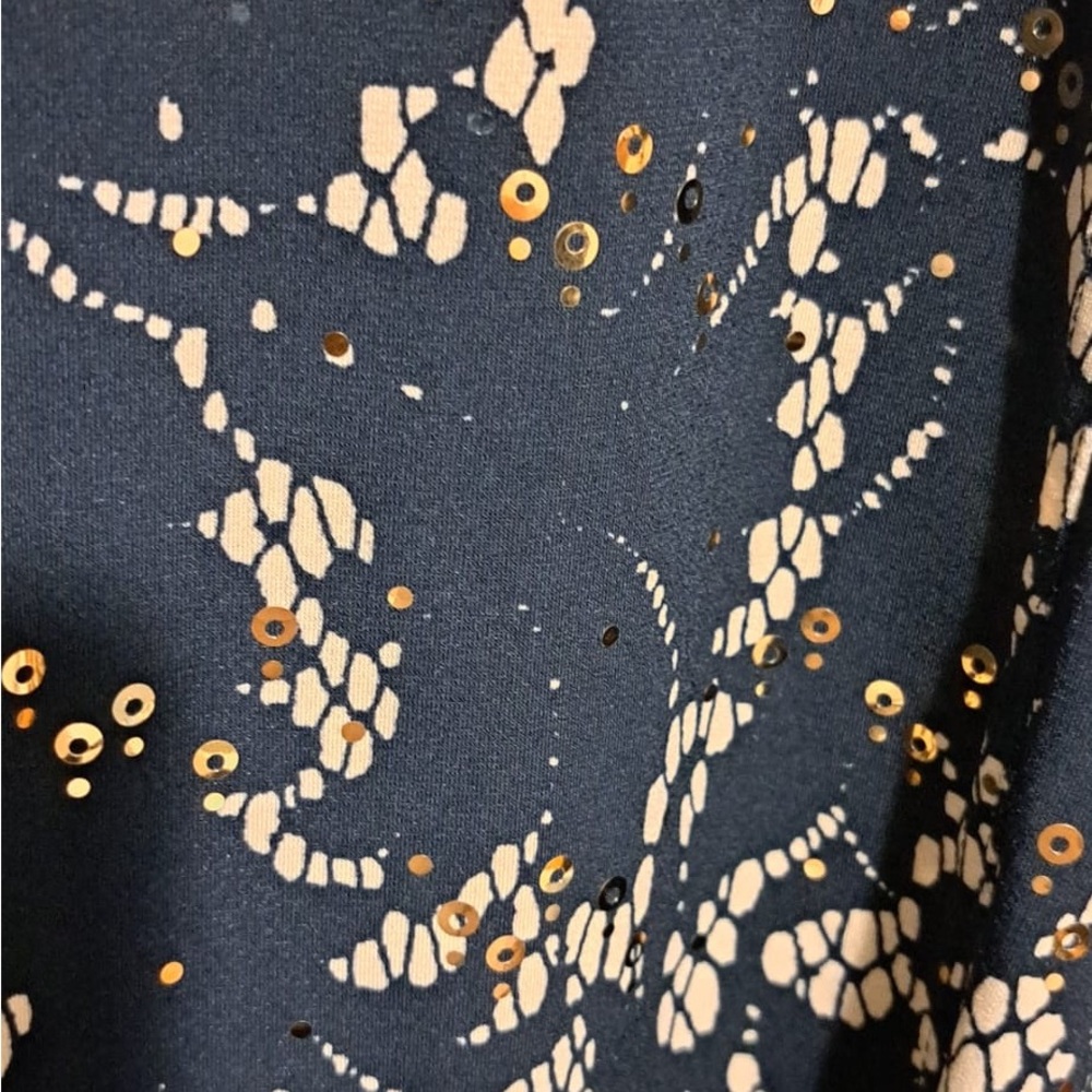 Jm Collection Black Sequin Button-Down Blouse Siz… - image 6